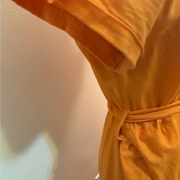 Martel 100% Linen Orange Wrap Dress - Picture 5 of 12